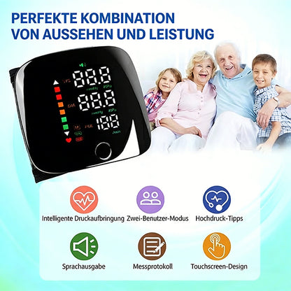 Handgelenk-Blutdruckmonitor – LED-Display, verstellbar, Gesundheitsüberwachung