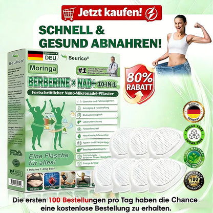 Offizieller US-Shop | 🧑‍⚕️🩺Seurico Moringa · Berberine × NAD+ 10-in-1 Advanced Nano Microneedle Patch — Einmal täglich, sichtbare Ergebnisse in 7 Tagen