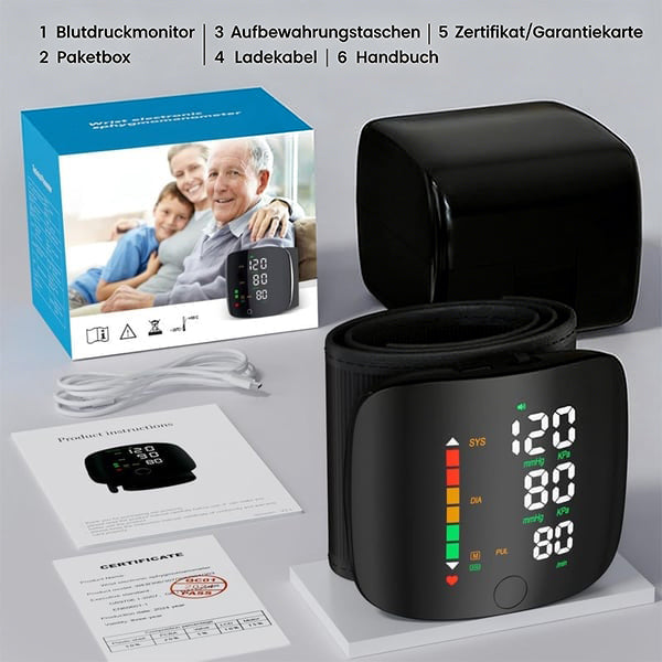 Handgelenk-Blutdruckmonitor – LED-Display, verstellbar, Gesundheitsüberwachung